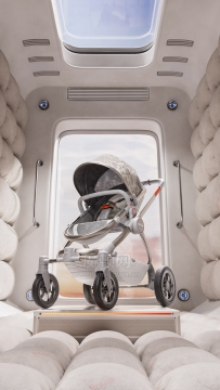 OC工程-太空舱婴儿车模型婴儿车渲染婴儿推车模型