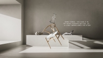 OC工程-单人椅模型 北欧椅子叱咤风现代简约场景光影原木椅