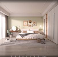 33 C4D卧室场景床被子枕头室内设计octane渲染器室内场景