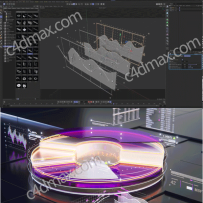 C4D数据可视化动画信息图形元素预设