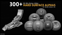 300个机械科幻硬面贴图素材 Artstation Marketplace – 300+ Hard Surface Alphas