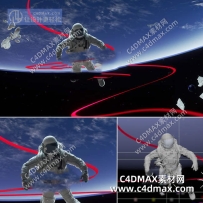 oc工程文件-宇航员Octane工程文件宇航员模型天空小人红线宇航员oc源文件