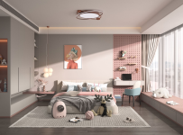 34 C4D卧室场景床被子枕头室内设计octane渲染器室内场景