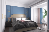 24 C4D卧室场景床被子枕头室内设计octane渲染器石膏墙体欧式墙体