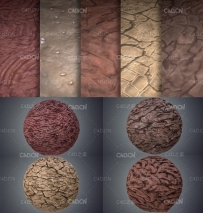 五种风格手绘路面贴图纹理 Hand Painted Texture Pack Texture